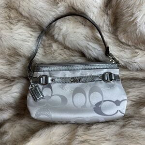 Coach Gray Signature Wristlet